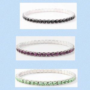 (3) Touchstone Crystal by Swarovski  Bracelets Jet Amethyst Peridot